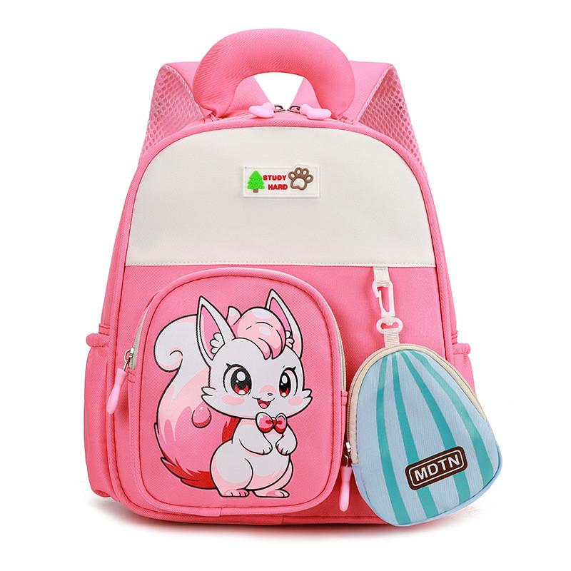 Squirrel Pattern Cartoon Cute Animal Kids Girl Backpack For School Nursery And