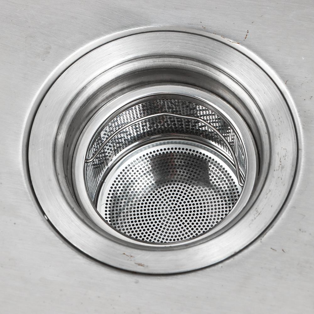 Drainer Stainless Steel Stuff Cover Sink Strainer Food Hair Stopper Plug Filter Basket Colander