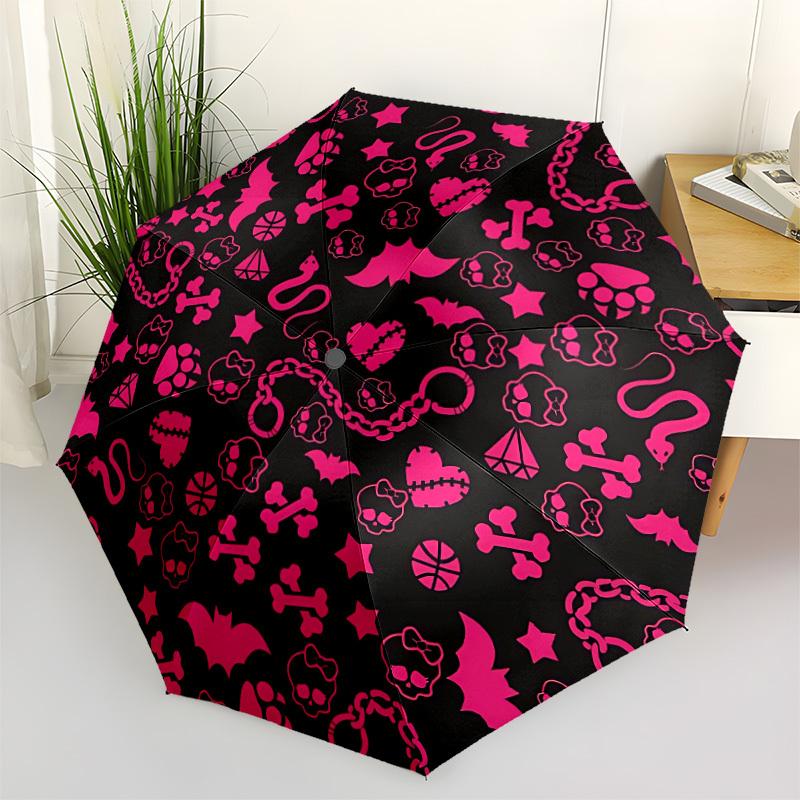 

1pc Gothic Skulls Automatic Open/Close Umbrella, Lightweight for Women/Men, Perfect Gift - for Everyday or Holiday Eventsyy251127054