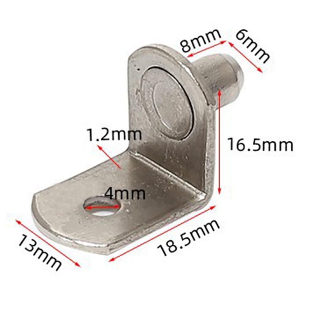 10pcs Shelf Support Studs Pegs Pins with Hole 6mm L-Shaped Clips Cabinet Furniture Partition Support Wall Mount Bracket Holder