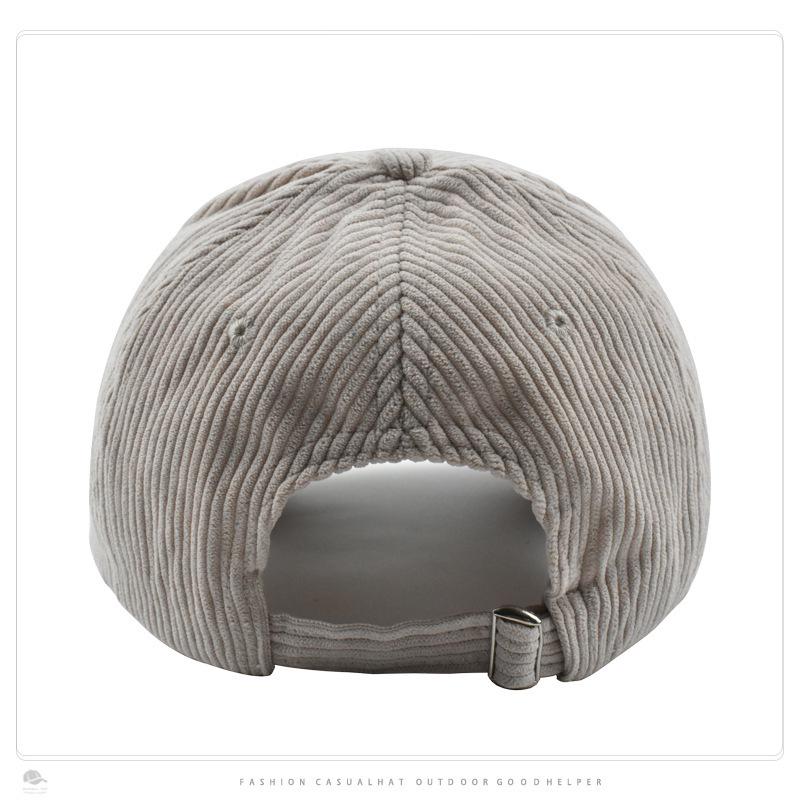Autumn/Winter Corduroy Baseball Cap: Korean Style, Solid Color, Curved Brim for Men & Women