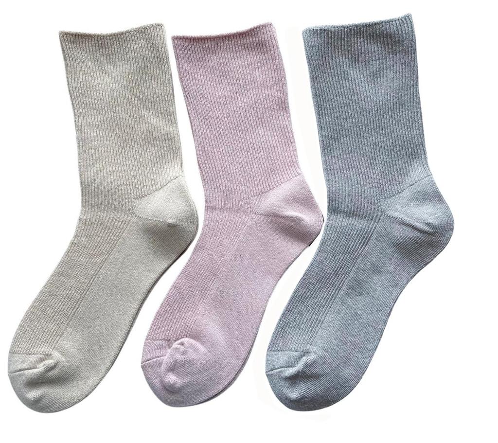 Eden Japan Made In Japan Loose Comfortable for Sizes 3 3 Pairs C09 Women's Socks, Elasticless, Fit, Feet, 22-24cm, Colors, Set,