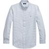 Polo Plaid Pony Logo Embroidered Oxford Long Sleeve Shirt Men Shirts Blue Black 710758901-012