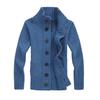 Stand Collar Long Sleeve Men Cardigan Side Pockets Buttons Closure Solid Color Sweater
