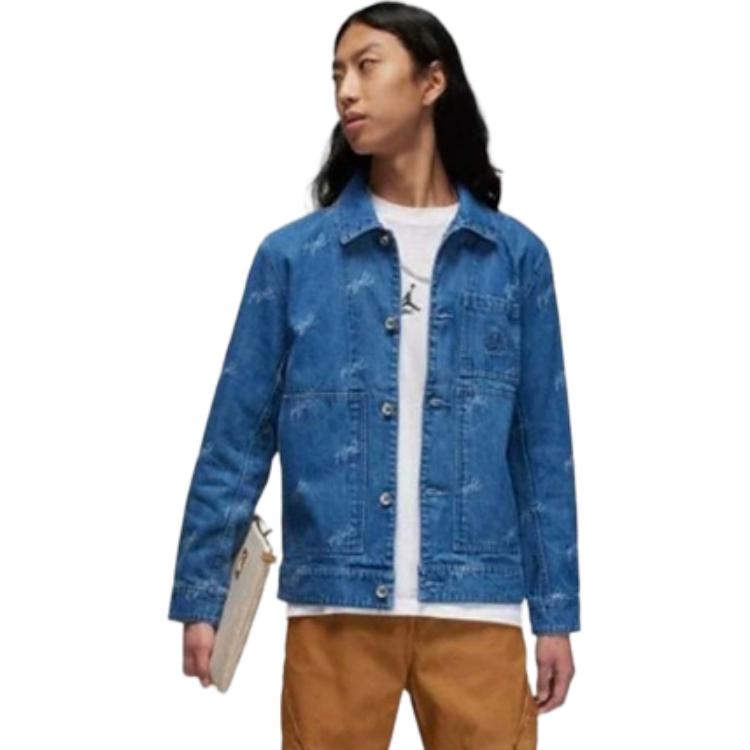 Jordan SS24 Fluglogo Stickerei Druck Gewebte Jacke Königsblau FN4650-436