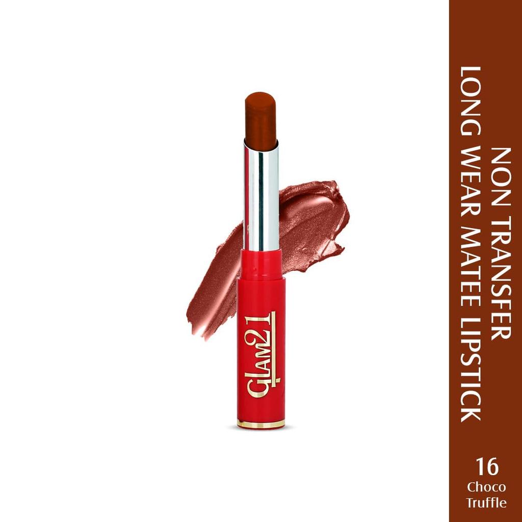Glam21 Matte Pro Ink Non Transfer Lipstick | Long Lasting | Ultra Pigmented |16 Choco Truffle