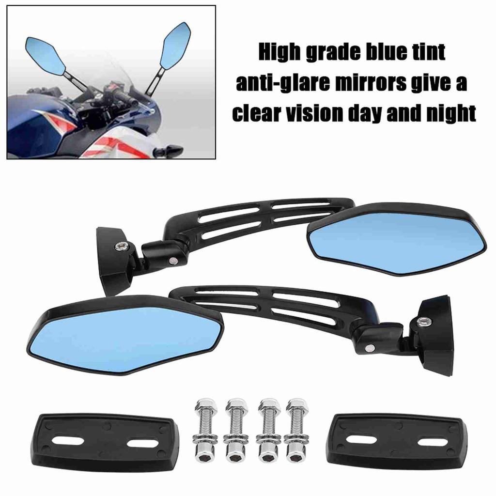 1 Pair Motorcycle Side Rear View Mirror for Honda Kawasaki Suzuki Yamaha