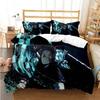 3D Anime Demon Slayer Bedding Set Nezuko Tanjirou Printed Bed Set Duvet Cover Pillowcase Linen Sheet Quilt Cover Queen King Size