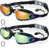 Custom HD Anti-Pinch Swim Cap & Foldable Goggles Set with Nose Clip & Earplugs