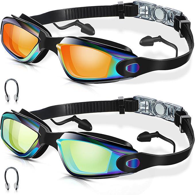 Custom HD Anti-Pinch Swim Cap & Foldable Goggles Set with Nose Clip & Earplugs
