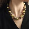 Retro Leopard Print Beaded Sweater Chain Light Luxury Maillard Exaggerated Punk Style Personalized Jewelry
