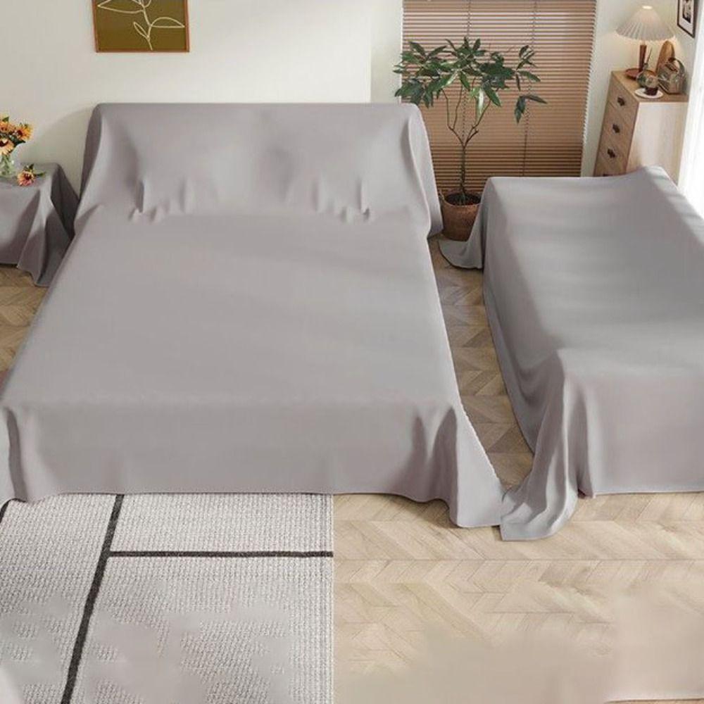 Breathable Furniture Protective Cover Solid Color Sofa Cover Household Furniture Dust Cover Bed