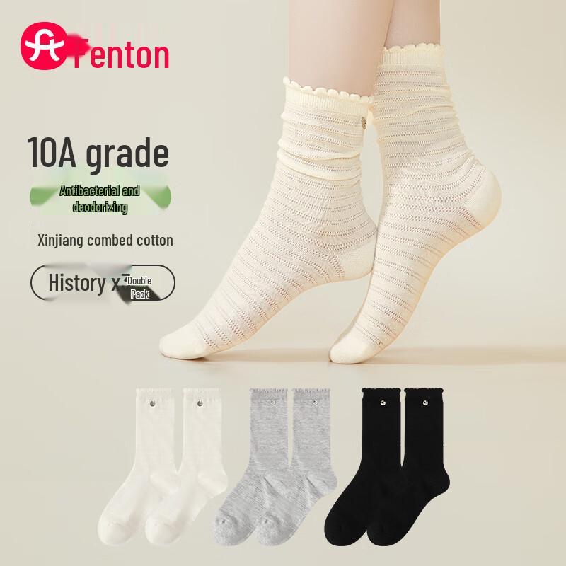 Женские антибактериальные хлопковые высокие носки Fenteng (3 пары) One Size