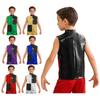 Costum de dans cu paiete strălucitoare pentru copii, bloc de culori, design asimetric, body cu fustă din tul cu pene, body pentru scenă de competiție