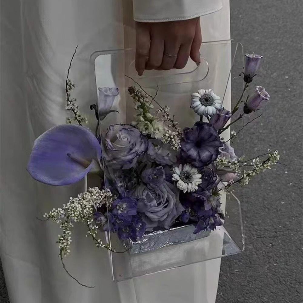 Torebka Bukiet Torba do Pakowania Torba na Kwiaty Wielokrotnego Użytku Kreatywne Akrylowe Pudełko na Kwiaty Walentynki