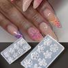 Rosa Blumige Form Silikon Nagelform Transparente 3D Nagelform Neue Blumen Nagelform Nagel carving