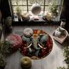 Striped Elephant,Round Area Rug,Carpet Rug for Living Room Bedroom Sofa Playroom Decor,Non-slip Floor Mat