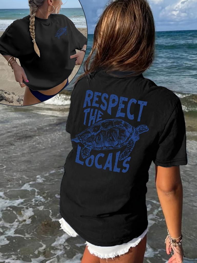 Summer Beach Call of The Sea Theme Respect Local Beach Sea Turtle Fashion Beach Ocean Vibe Sea Life Reversible Save The Turtles