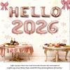 Hello 2026 Happy New Year Metallic Foil Balloons Festive Decor For Parties Home Decoration