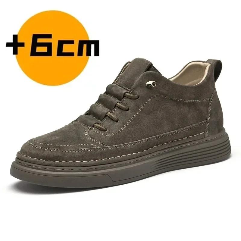 Scarpe Rialzate in Vera Pelle per Uomo Scarpe Elevator Aumento di Altezza Calzature Sneakers Casual di Lusso da Uomo Scarpe da Skate