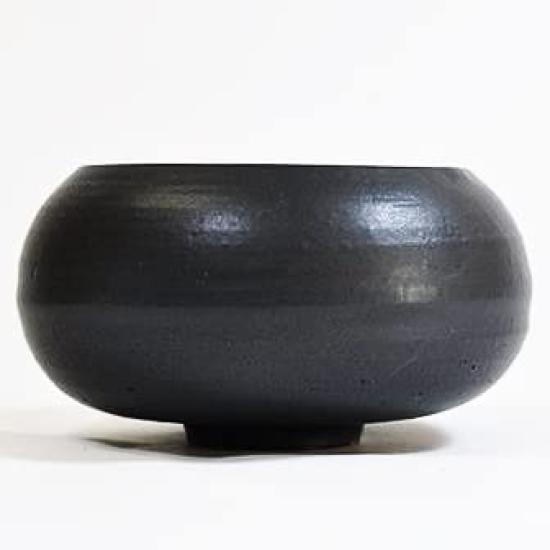 Bonsai Tao Shigaraki Ware Bonsai Size Black Round Japanese Pot by Wide X Includes Repotting Product 30056A828 Pot, 4, Sozo, Ceramic, 11.5cm 6.5cm