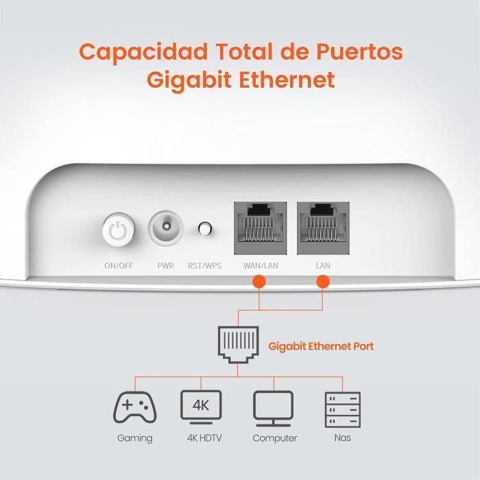 TENDA Routeur 4g 1200Mbps, port carte sim, Ports Ethernet, Cat6 300Mbps, routeur AC1200 configuration facile. 4G09
