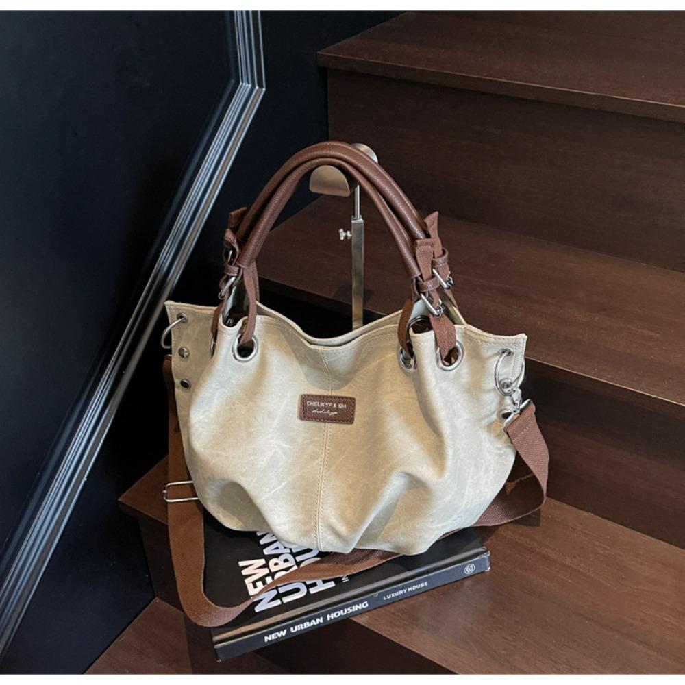 American retro casual handbag large capacity pleated personalized shoulder bag street tide commuter women messenger bag