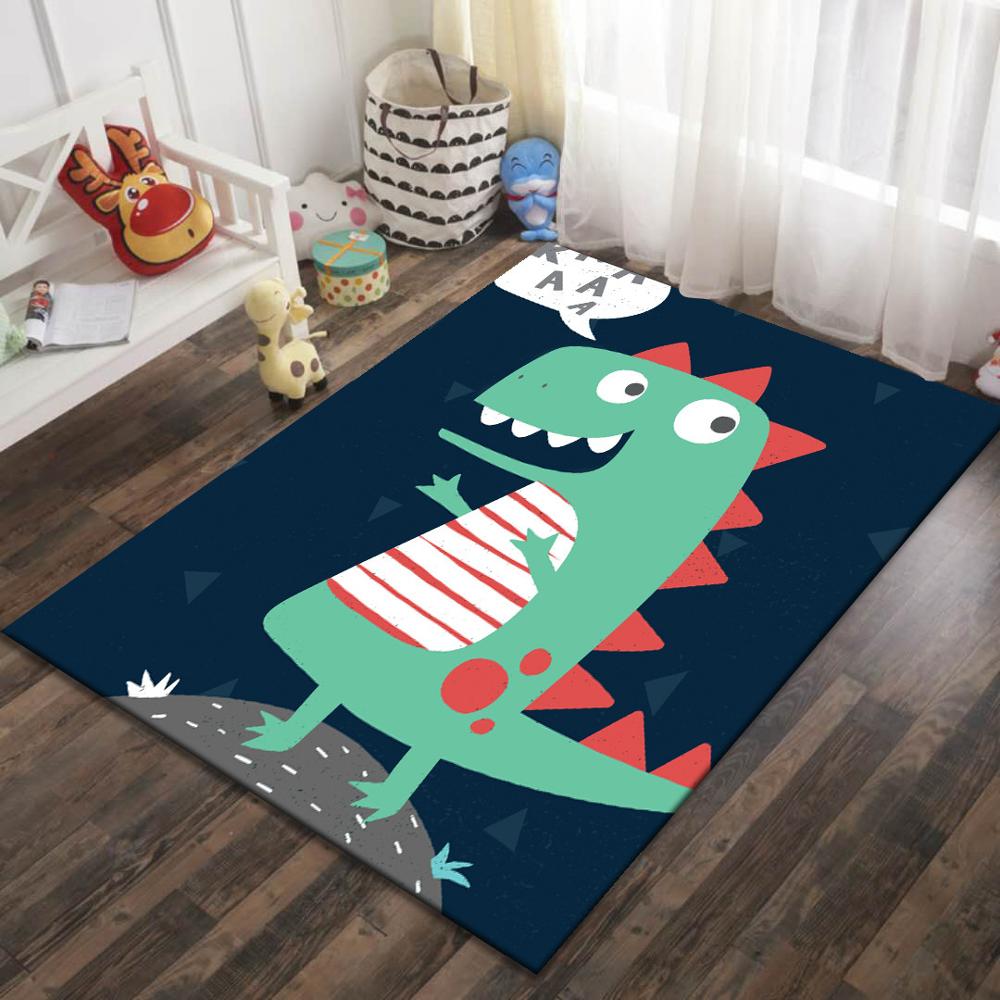 

Cartoon Football Carpet Kids Play Mat Soft Velvet Rug for Boys Bedroom Living Room Dinosaur Soccer Design 40x60cm