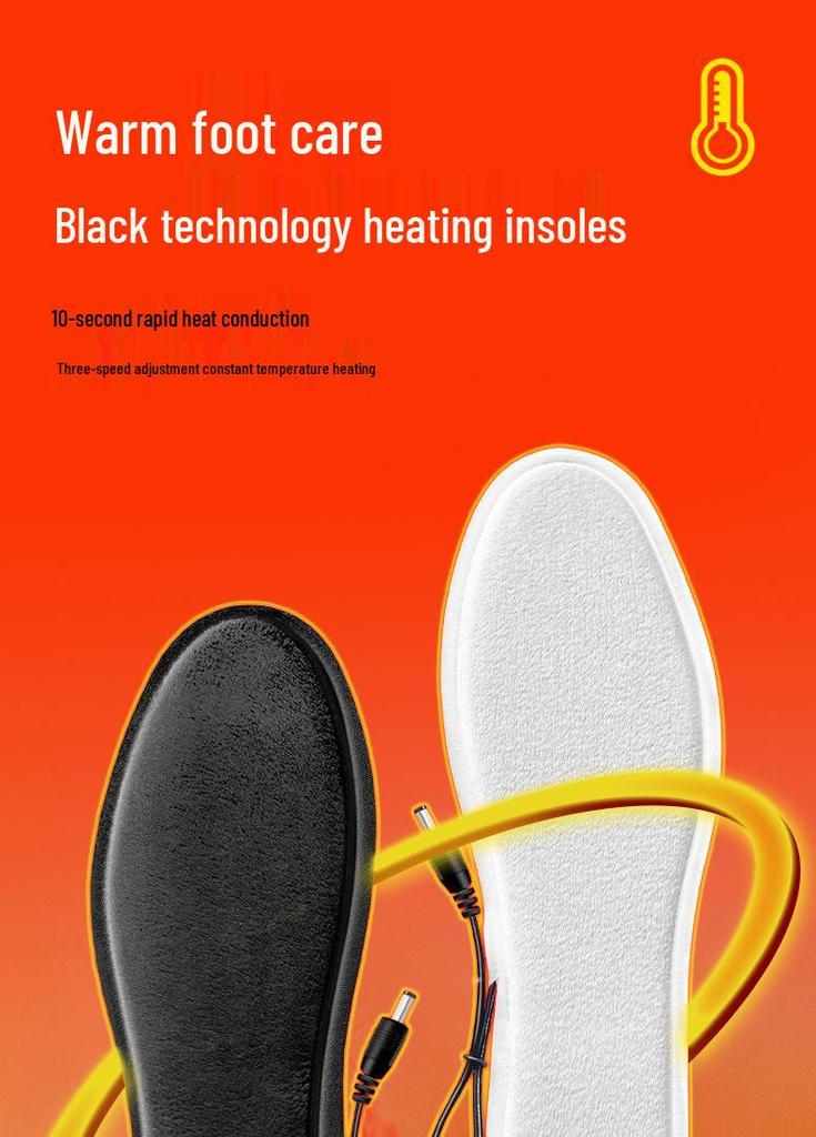 USB Rechargeable Heated Insoles - Electric Foot Warmers for Outdoor Use