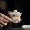 High-Grade White Porcelain Gongfu Tea Set with Gaiwan, Teapot, Teacups, and Fairness Cup - Perfect for Reunions and Business Gifts.