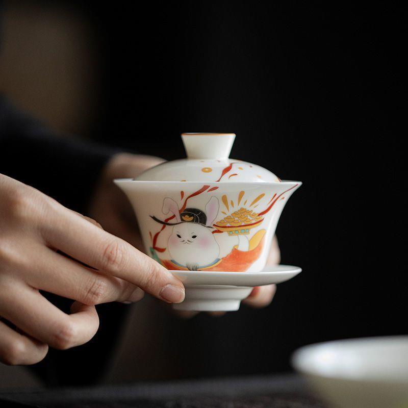 High-Grade White Porcelain Gongfu Tea Set with Gaiwan, Teapot, Teacups, and Fairness Cup - Perfect for Reunions and Business Gifts.