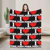 Super Soft Funny Meme Throw Blanket  John Pork Shoutout Design Comfortable Bedspread for Kids Bedroom or Sofa Decor