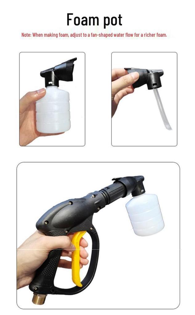 Stainless Steel High-Pressure Car Washer Hose Set with Nozzle
