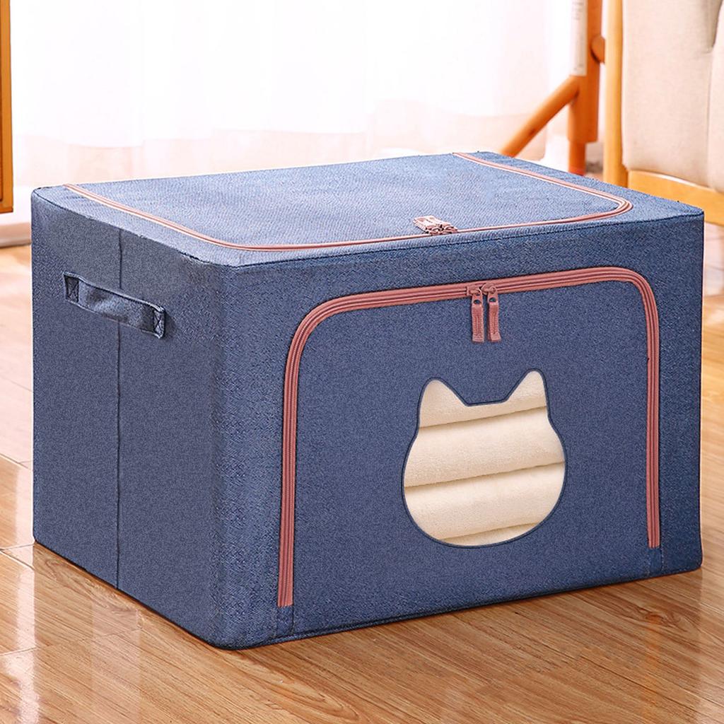 Clothes Storage Bag with Steel Frame Large Capacity Foldable Clothes Storage Bin Closet Organizer