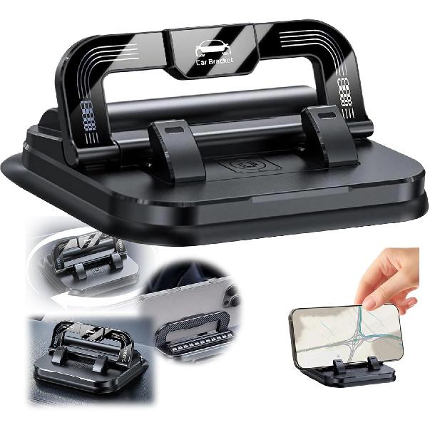 2026 New Car Phone Holder 360 Degree Rotation Suitable for Car Navigation in-Car Dashboard Universal Dashboard Phone Holder 360 Rotatable Dash Cell чёрный
