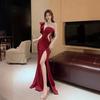 Single Shoulder Evening Dress New High-end Banquet Temperament Celebrity Fishtail Sexy Slim Dress Can Be Worn At Ordinary Times