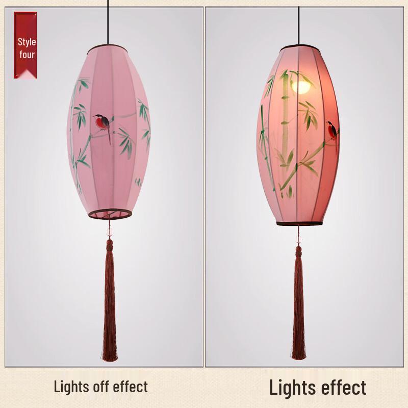 Classical Chinese Hand-Painted Cloth Lantern 50cm