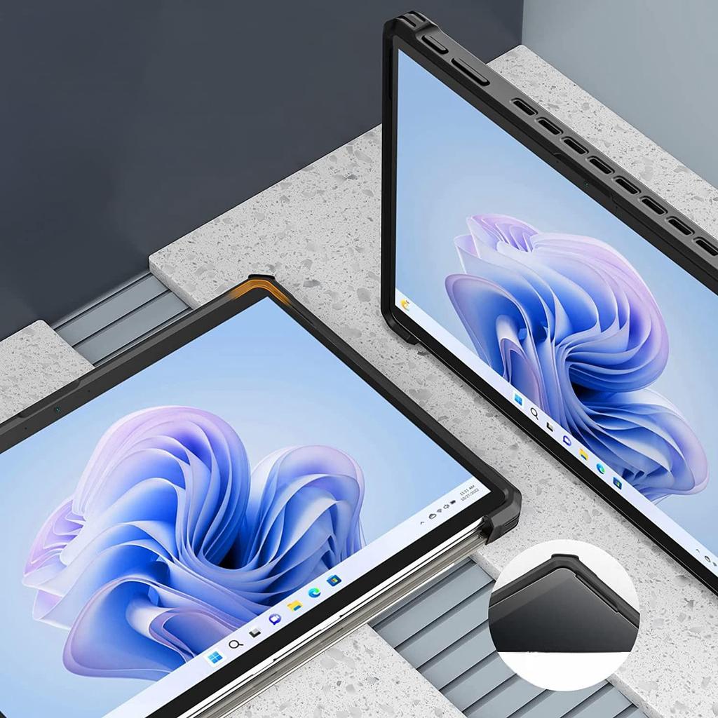 Surface Pro 9 Surface Pro 9 Schulter Hand Ständer Schlankes Tablet Nicht Transparent Schwarz 11/Pro 10/Pro Hülle, 11/Pro 10/Pro (13 Zoll) Hülle, Stoßfest, Riemen,