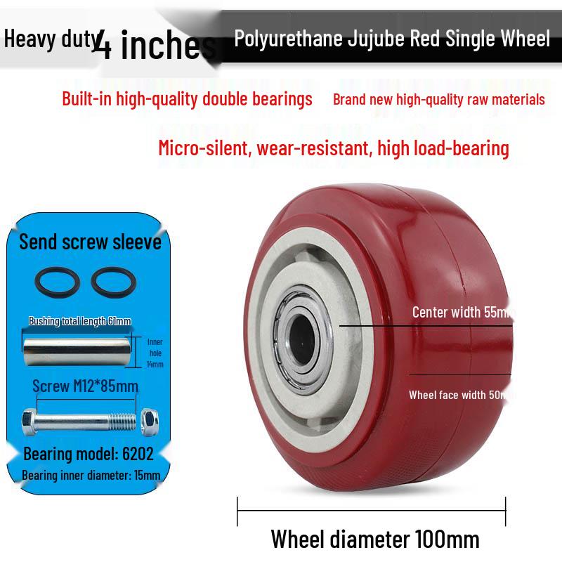 Nylon Swivel Caster Wheels: 2-6 inch Heavy-Duty Rubber & Flat Plate Options