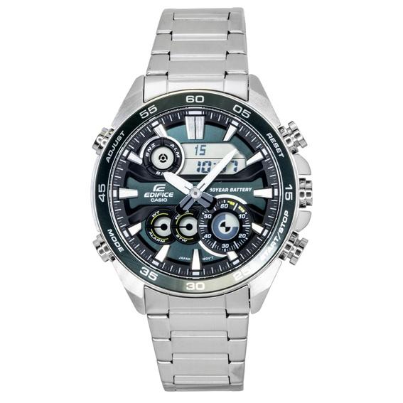Casio Edifice Analog Digital Stainless Steel Green Dial Quartz ERA-130D-3A 100M Men's Watch