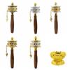 Hand Cranking Tibetan Prayer Wheel Double Bearing Colourful Turn Praying Instrument Hand Held Spinning Drum Religious Ornament