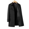 Men's Detachable Belt Trench Coat Autumn Winter Lapel Mid‑Long Windbreaker Business Casual Loose Outerwear Plus Size