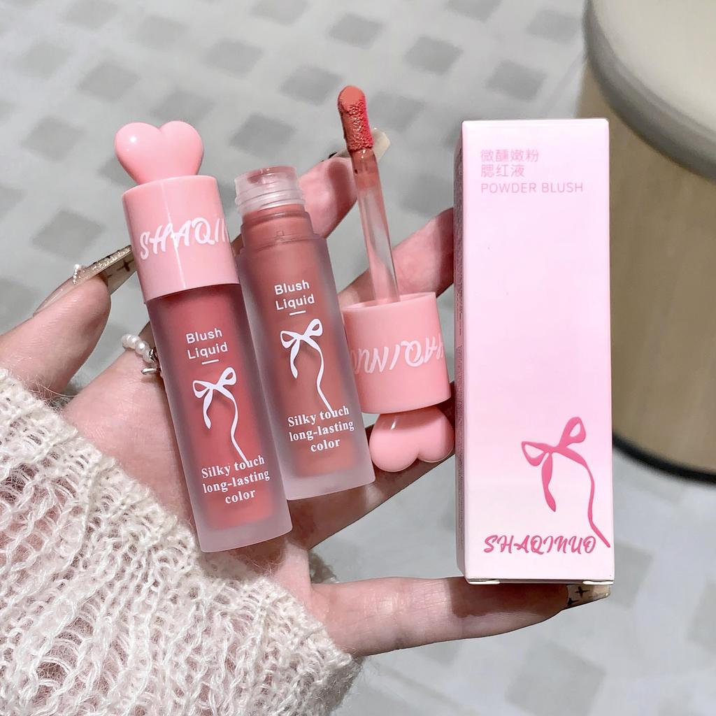 Liquid Blush SHAQINUO Natural Low Saturation Water Light Sponge Brush Head Multi-purpose Blush Liquid