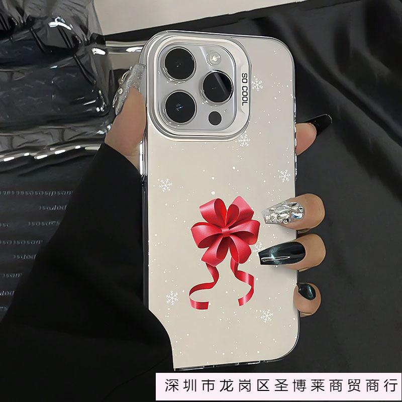 Fireworks bow for Apple 15promax niche iPhone14 colored silver 13/12/11 mobile phone case 16 sets