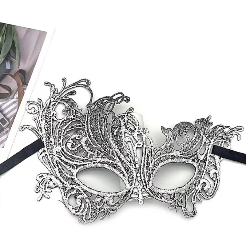 2x Halloween Party Mask for Women Men Masquerade Mask Half Face Mask Evening Prom Mask Lace Eye Mask Mardi Gras Mask-Ins