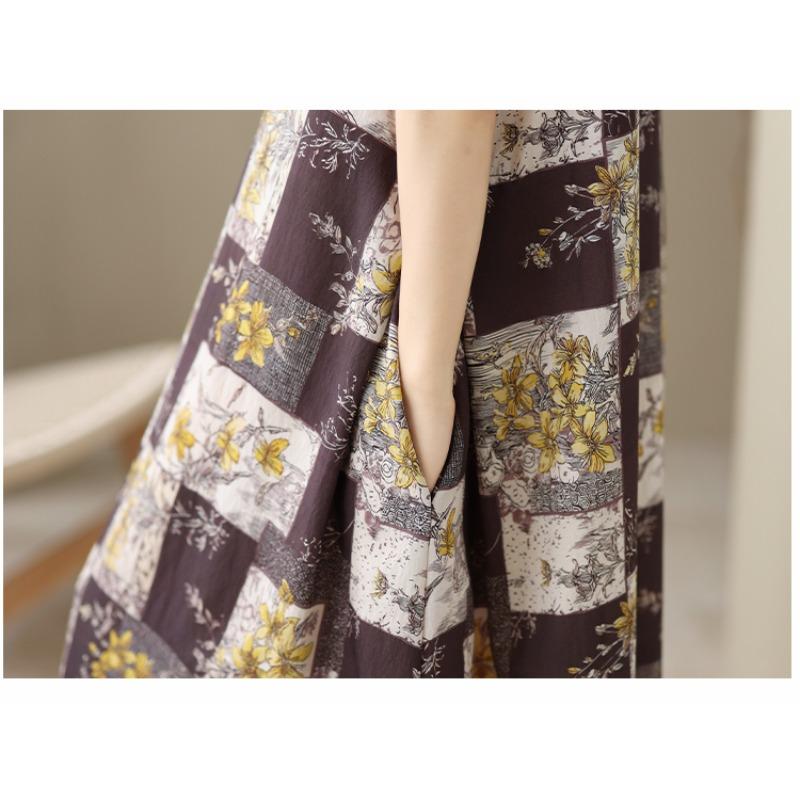 DIMANAF Nuevo 2026 Mujer Tallas Grandes Verano Playa Maxi Dama Vestido Largo Holgado Oversize Estampado Floral Vestido de Sol Ropa Chaleco Sin Mangas