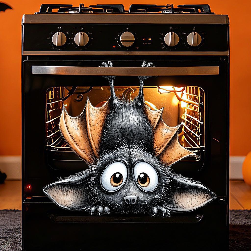 Halloween Cartoon Bat Stickers Cute Hanging Upside Down Waterproof Decor for Haunted House Escape Room Setup