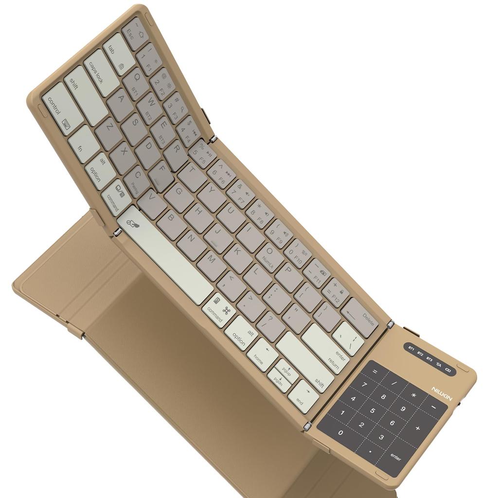 Nillkin Foldable Bluetooth Wireless Keyboard for iPad Touchpad Numeric Simultaneous Connection for Three Compatible with Android and iPad and Includes