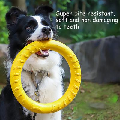 Dog Flying Discs Toy Anti-Bite Puller Training Ring Dog Chew Ball for Aggressive Chewers