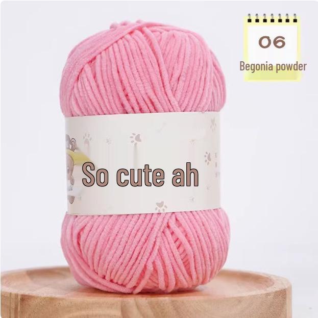 Süße matte Chenille-Wollkugel: Feines Eisstreifen-Garn für DIY-Häkelpuppen & Decken